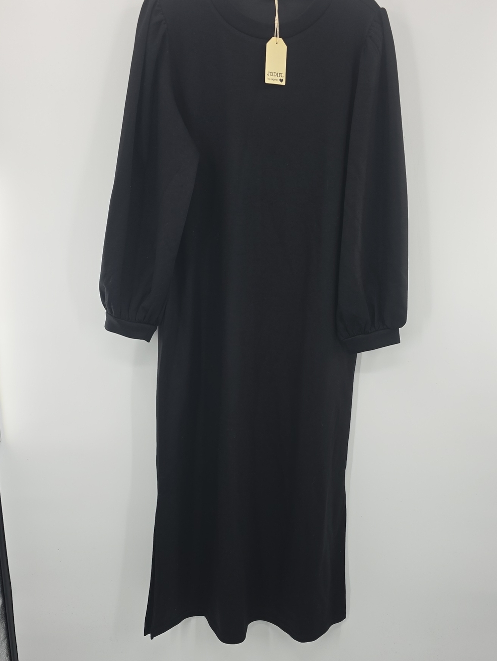 JODIFL Black Maxi Dress with Puff Sleeves